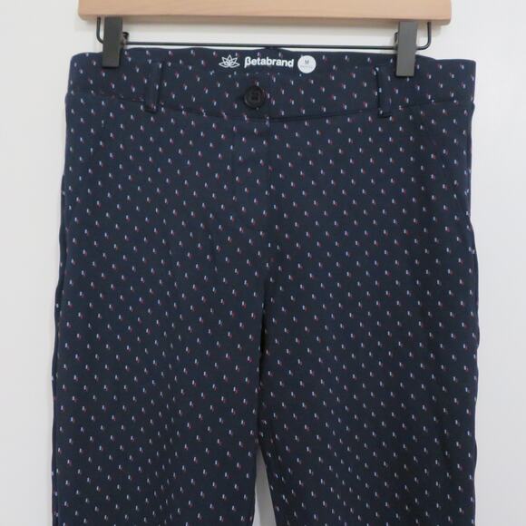 Betabrand Women Sz M Navy Red Light Blue Straight Leg Classic Dress Yoga Pants - Picture 3 of 7